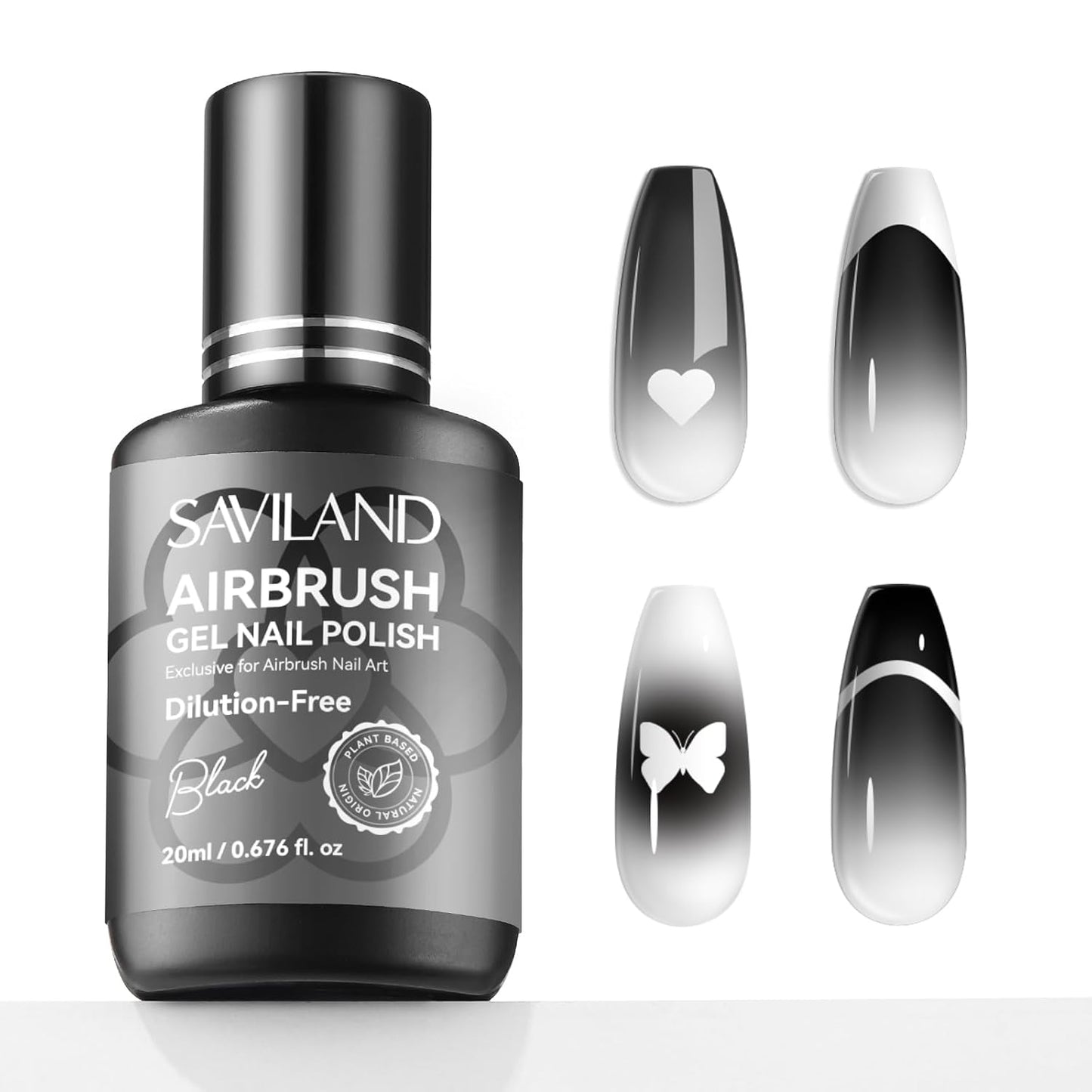 SAVILAND Airbrush Gel Nail Polish - Hema-Free, No Clogging, 20ml | White Ombre Nail Gel for High Pigment Colors