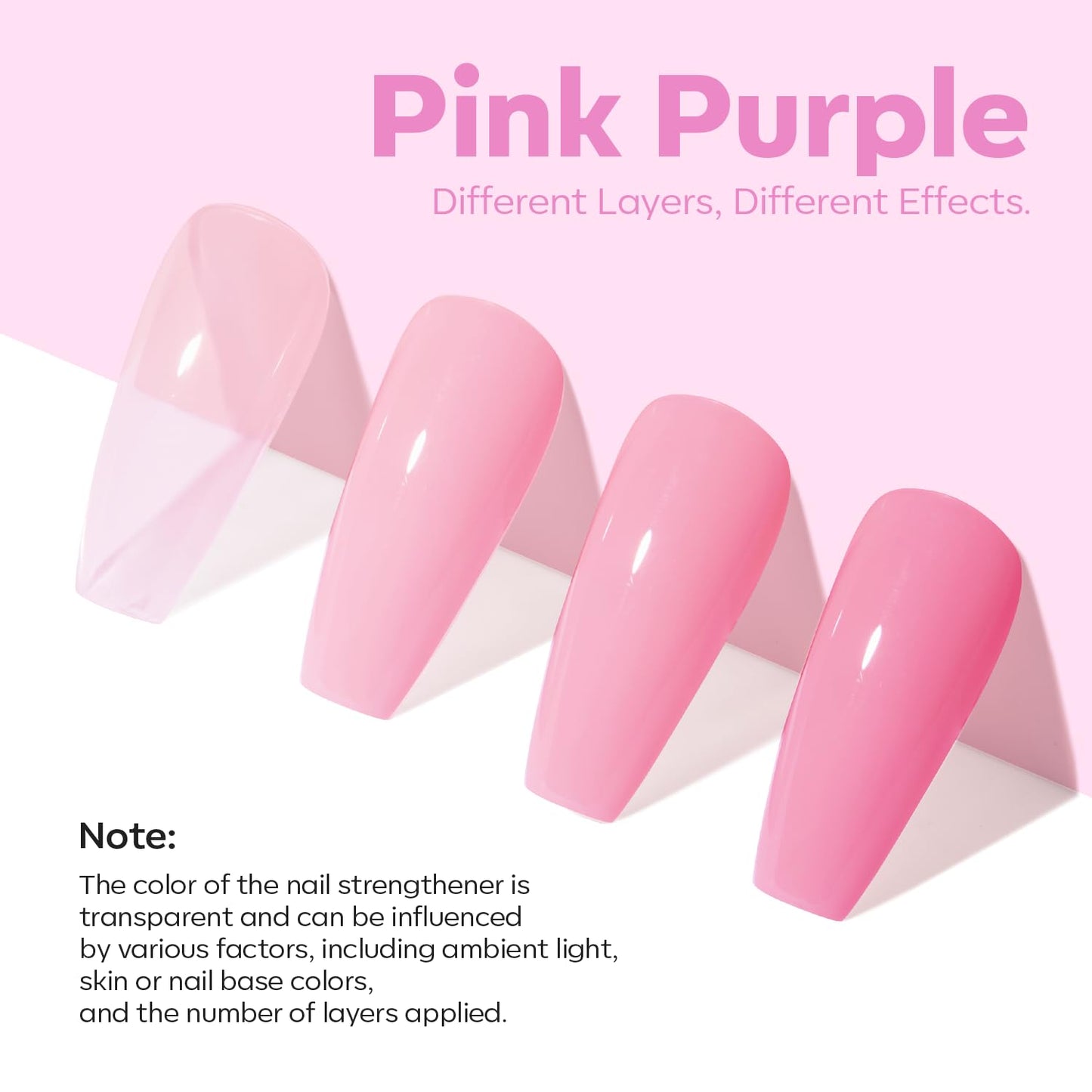 modelones Nail Strengthener Jelly Purple Pink Nail Repair for Damaged Nails Strengthening Polish 15ml Nail Growth and Strengthener Natural Concealer Foundation Nail Care Gifts for Women