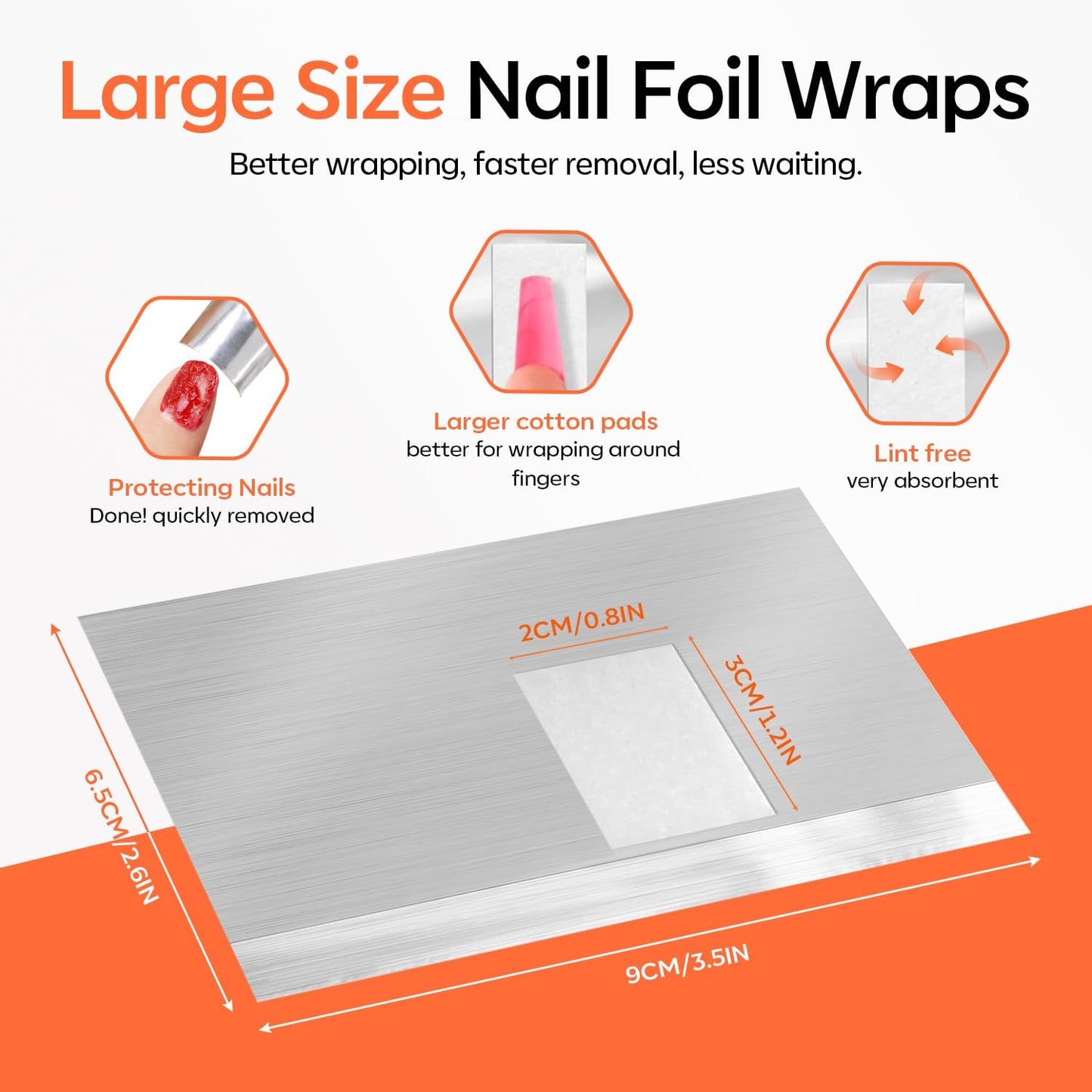 Modelones Nail Polish Remover Foil Wraps - 100 Pcs Pre-Cut Gel & Acrylic Removal Pads for Professional Nail Art | Home & Salon Use