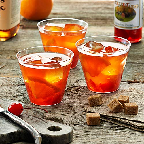 9 oz Clear Disposable Party Punch Cups - 50 Count Hard Plastic Tumblers