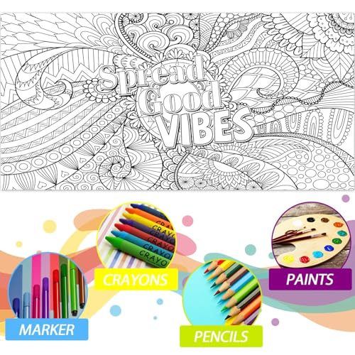 Giant Mandala Coloring Poster - Spread Good Vibes for All Ages