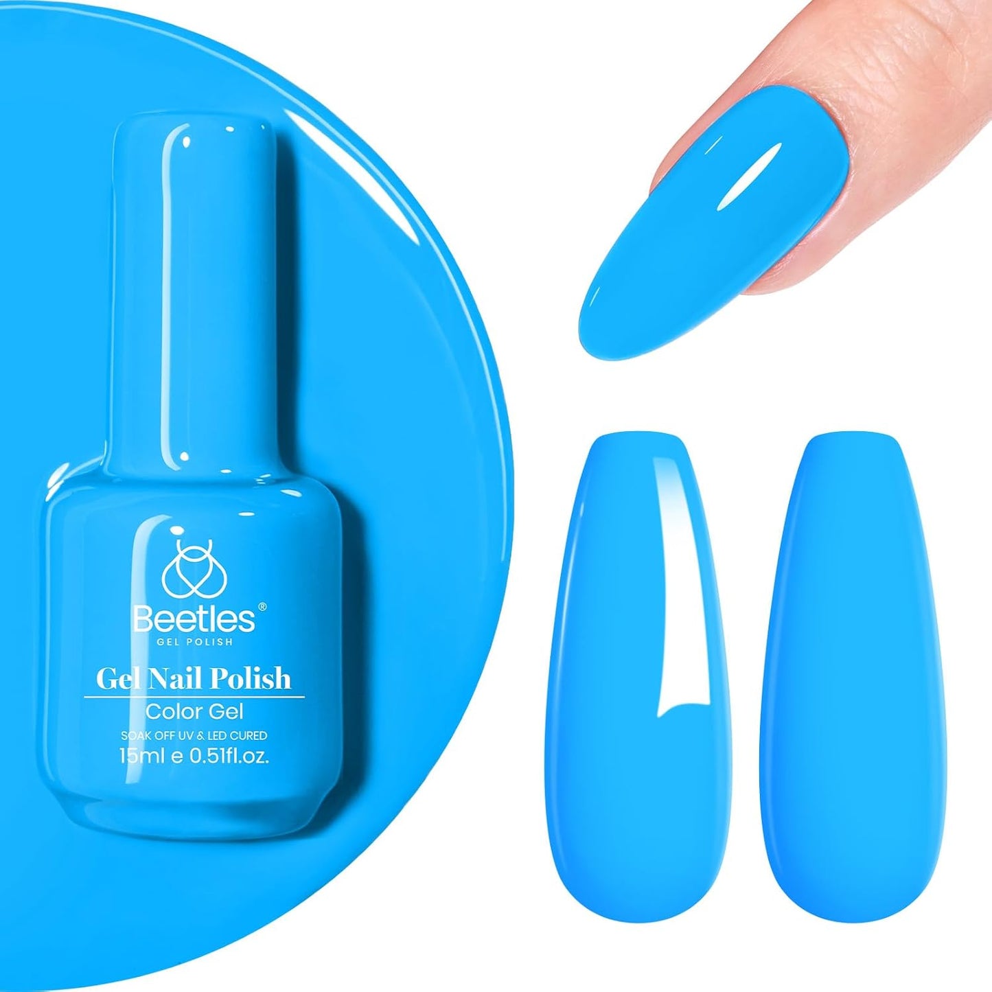 Beetles Purple Gel Polish - Lilac Light Purple Nail Color | 15ml Soak Off UV LED Gel for Summer Manicure