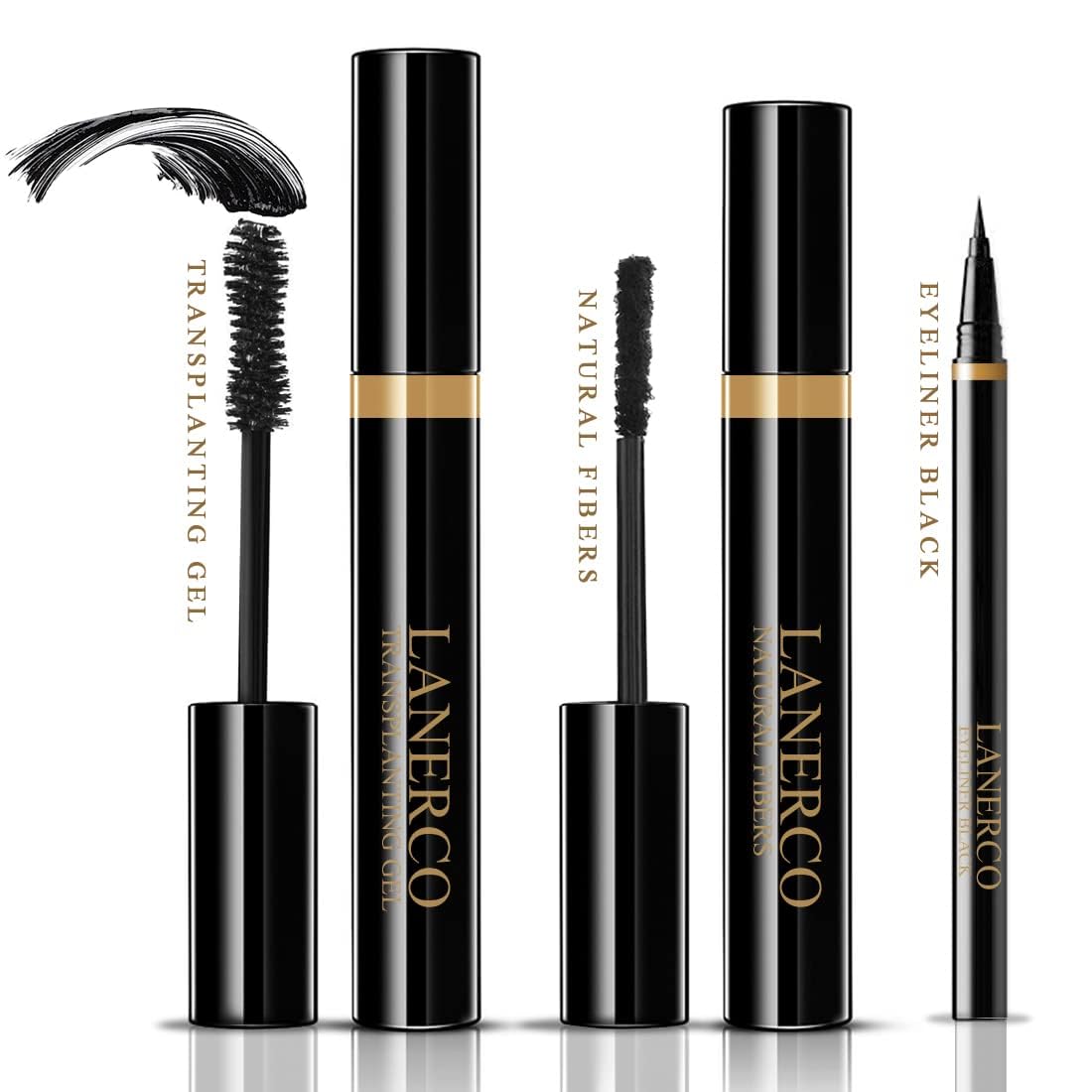 4D Silk Fiber Lash Mascara & Waterproof Eyeliner Set - Lengthening, Volumizing, Hypoallergenic | Ideal Eye Makeup Gift for Women