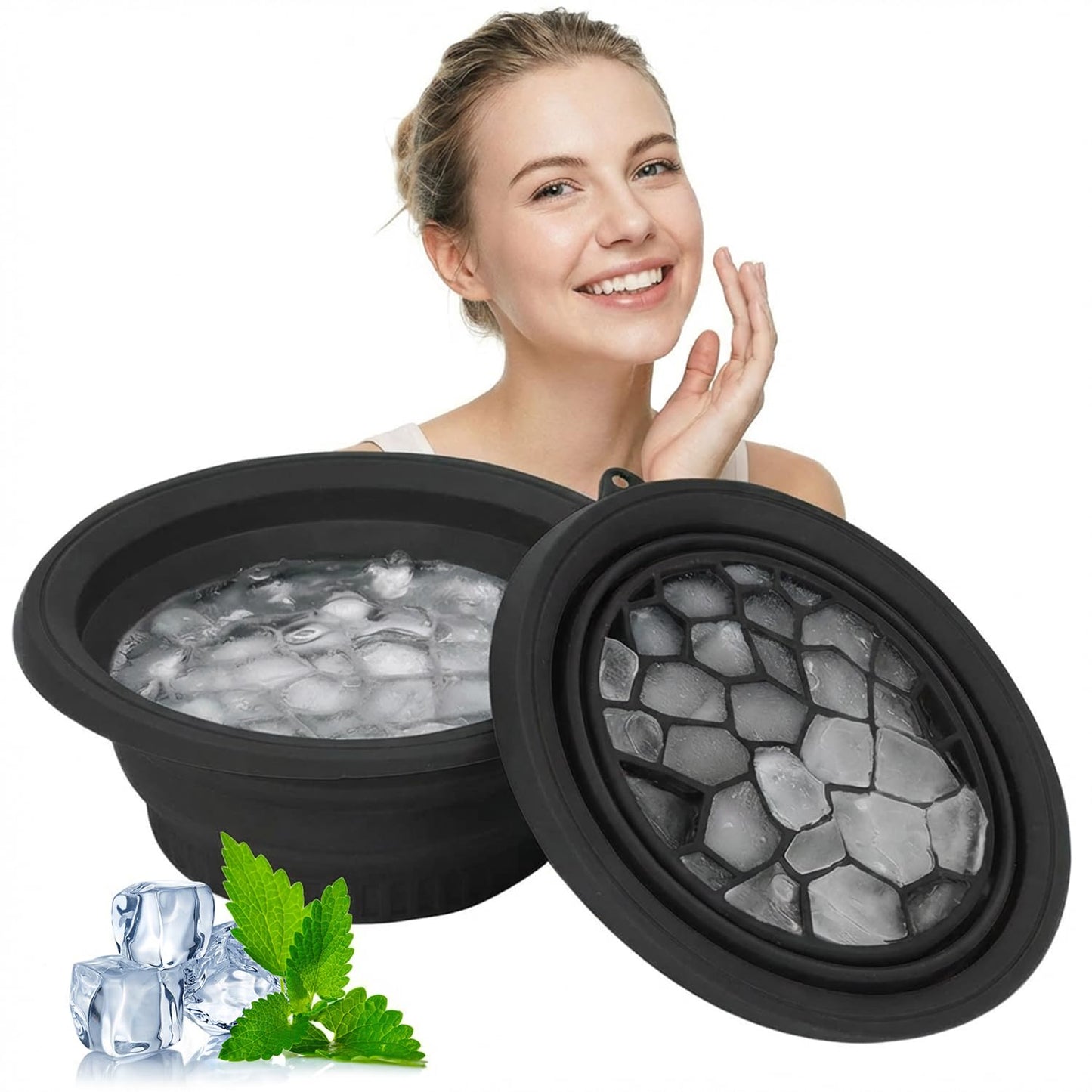 Foldable Silicone Face Ice Bath Bowl