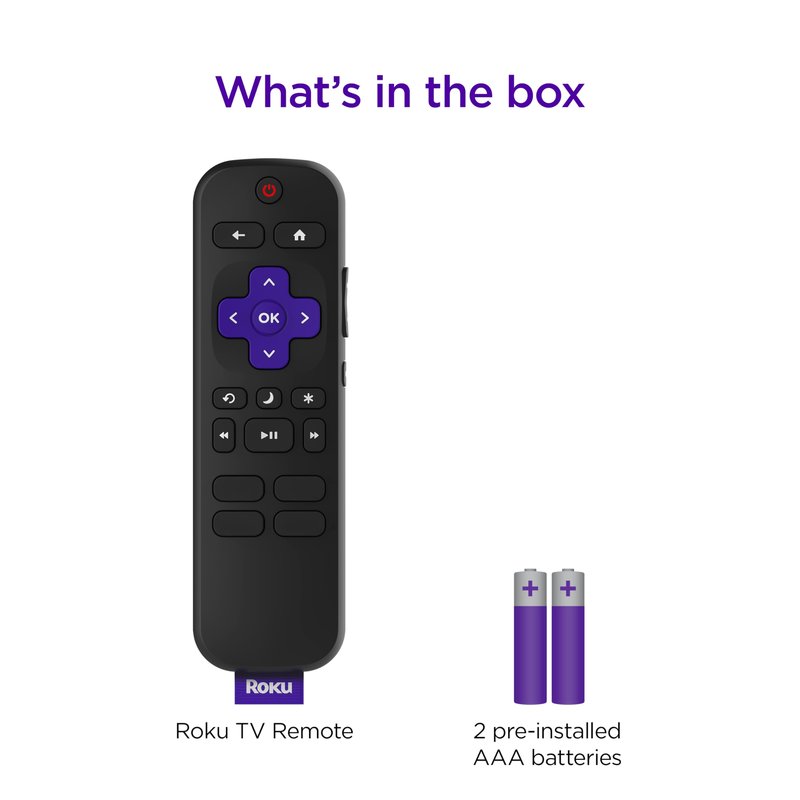 Roku TV Remote Control (Official Manufacturer Product) - Simple Setup, & Pre-Set App Shortcuts - Replacement Remote Compatible with RokuTV Models ONLY (Not Roku Players)