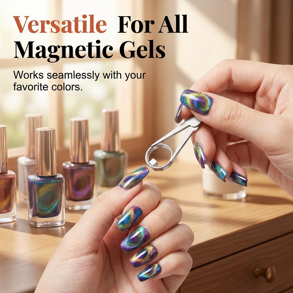 Cat Eye Nail Magnet Tool - Ring Shaped Hollow Design for DIY Nail Art | Portable & Easy to Use