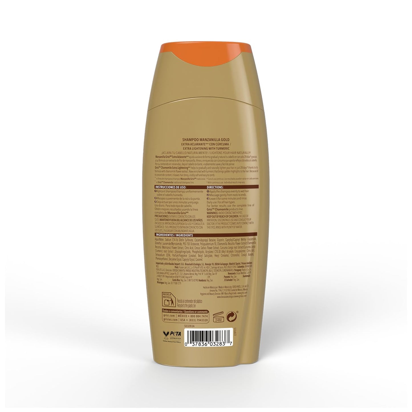 Grisi Manzanilla Gold Extra Lightening Shampoo - Chamomile & Turmeric for Brighter, Soft Hair | 13.5 Fl Oz | 2-Pack