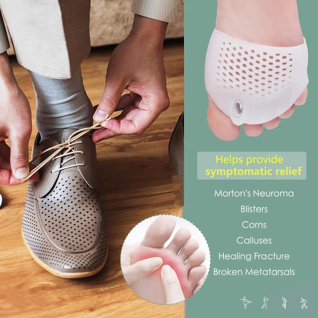 Silicone Toe Separators for Bunions & Overlapping Toes - Gel Spacers for Pain Relief | Soft Breathable Alignment Sleeves (2 Pairs)