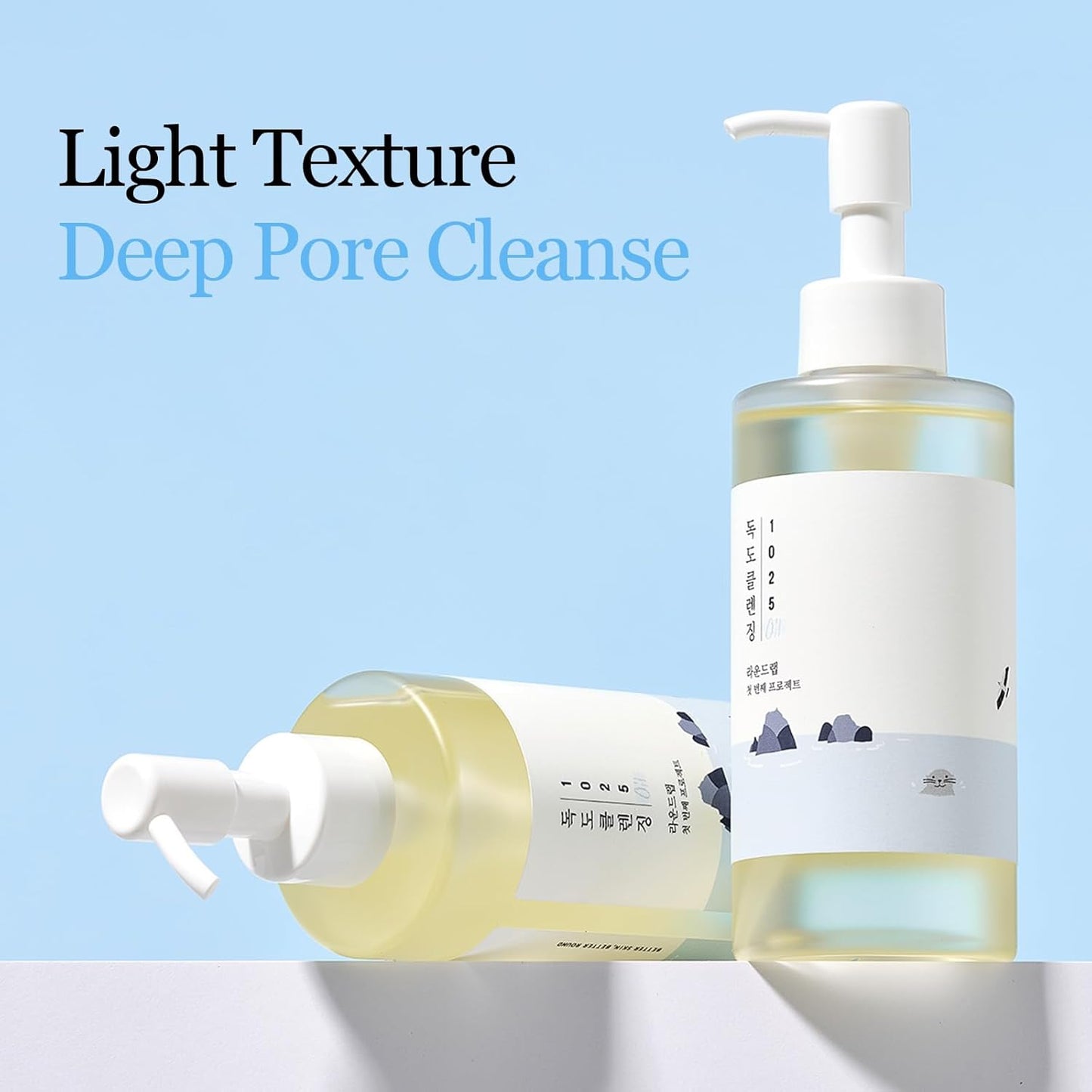 ROUND LAB 1025 Dokdo Cleansing Oil - Lightweight Makeup Remover for Sensitive Skin | 6.76 Fl Oz, Easy Wash Off, No Oily Residue