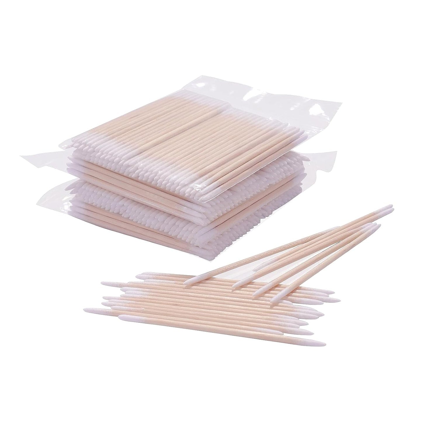 Double-Sided Wood Cotton Swabs - 1000pcs Microbrush Eyelash Cleaning Sticks | Ideal for Nails & Cosmetic Use