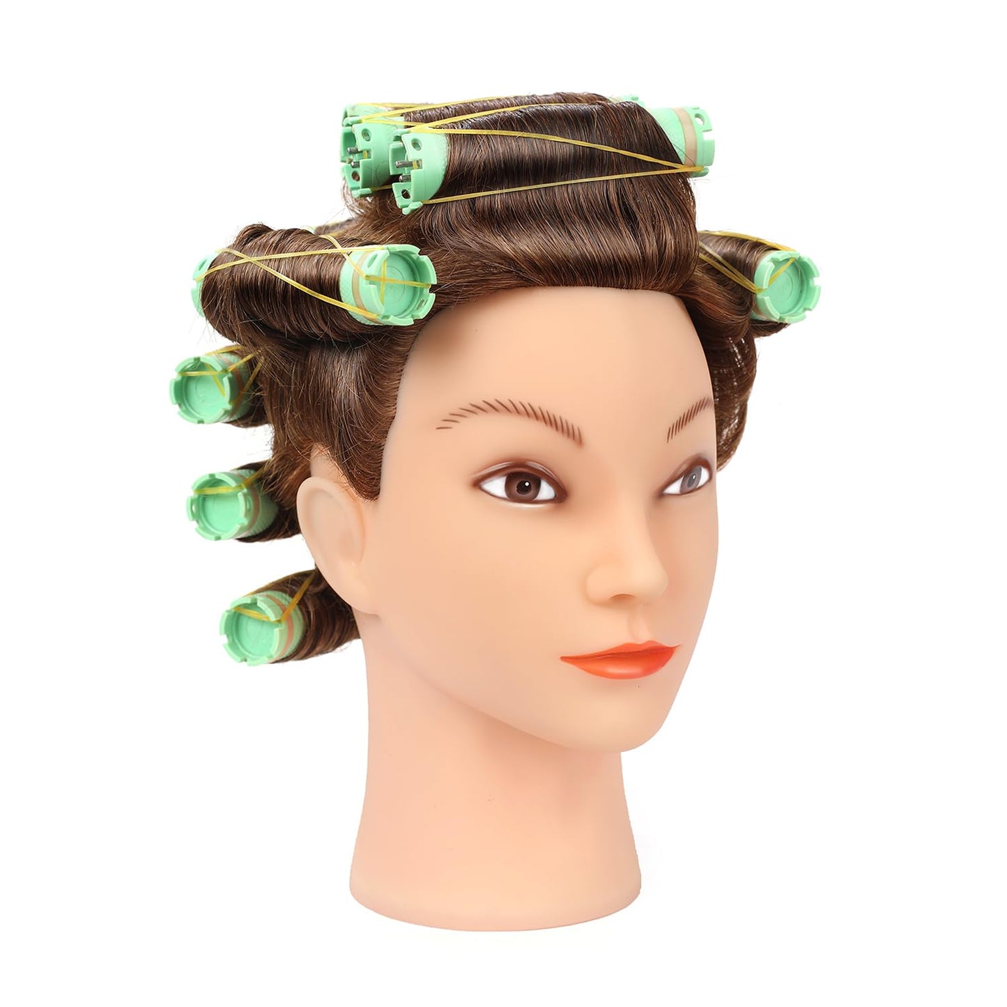 Human Hair Mannequin Head for Hair Styling Practice | 20-22" Dark Brown Cosmetology Doll with Clamp