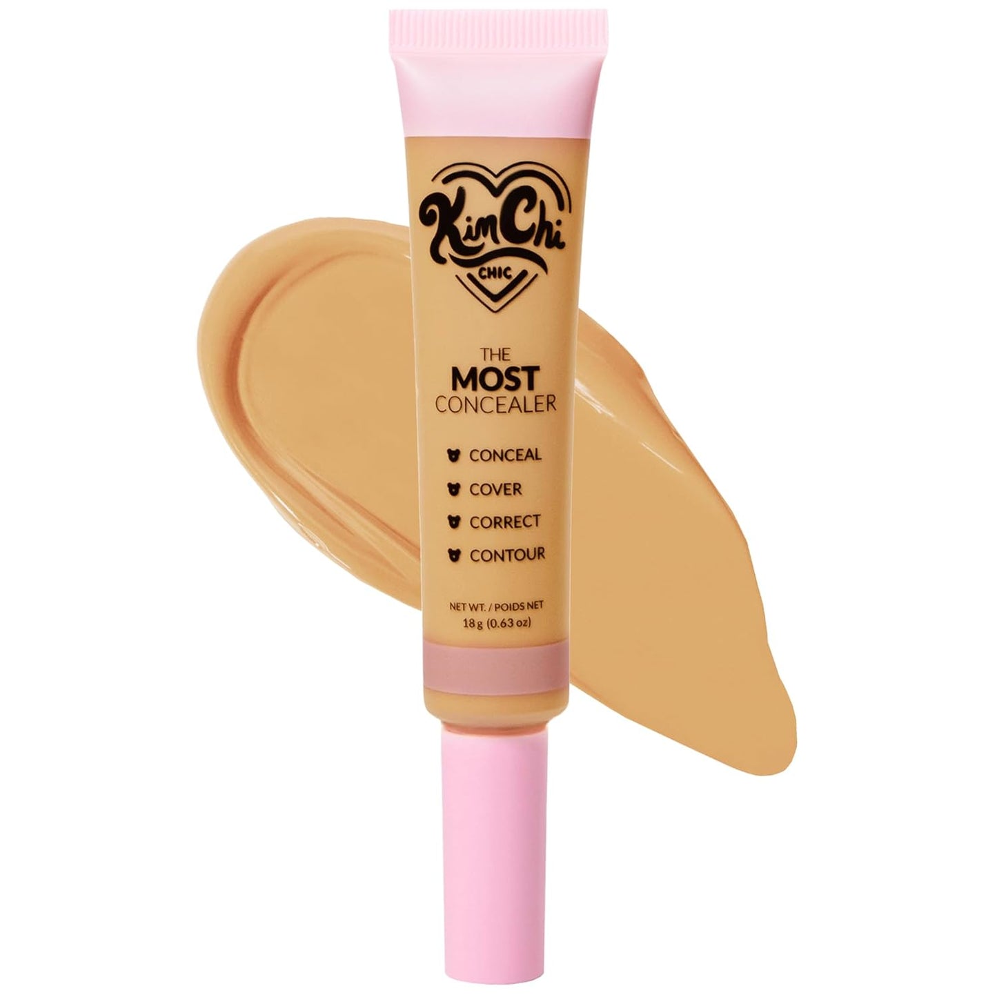 KimChiChic Concealer - Full Coverage Water Resistant Multi-Use Formula | Matte Satin Finish | 0.63 oz, 01-Ivory
