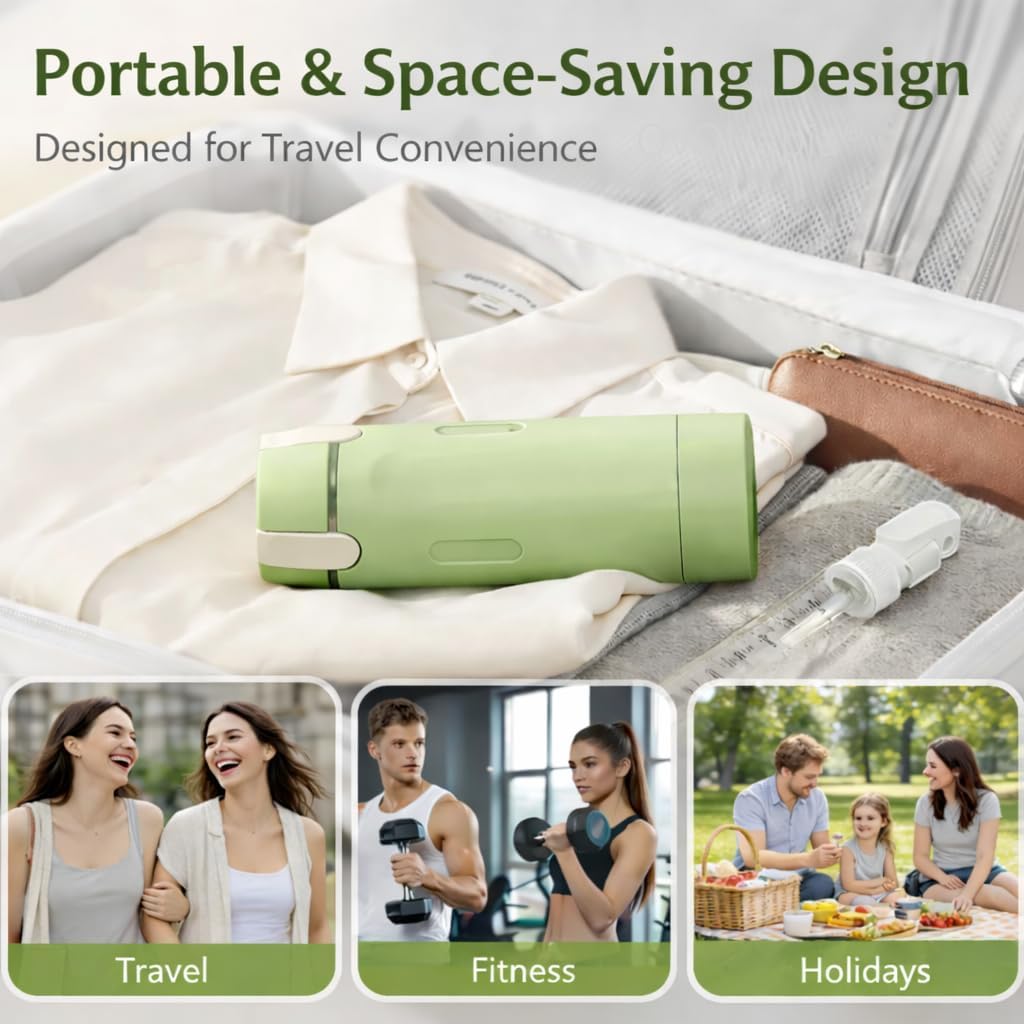 Travel Bottles for Toiletries - 4-in-1 Leak-Proof Pump Dispenser | Compact No-Spill Containers (Green)