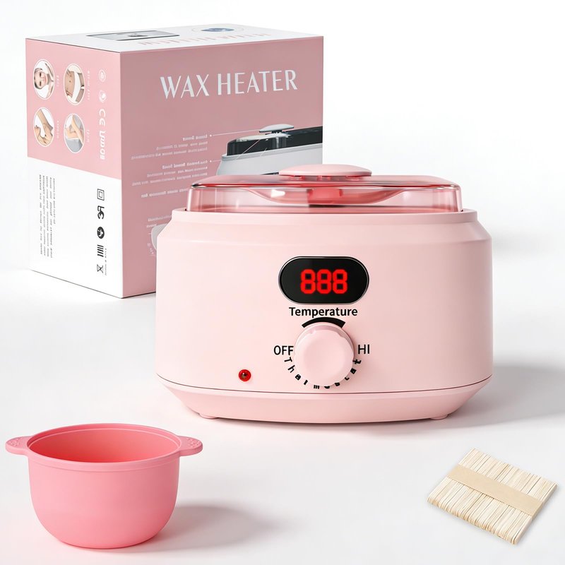 Waxing Kit, 500ml Digital Wax Warmer with 10-Minute Quick-Heat, Precision Temperature Control, Hair Removal Kit Includes 30 Waxing Sticks & 1 Silicone Bowl, for Home & Salon Use, Whole Body