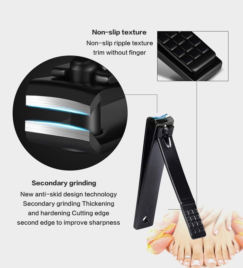 Nail Clippers Set - High Precision Stainless Steel Manicure & Pedicure Kit | Portable Black Case