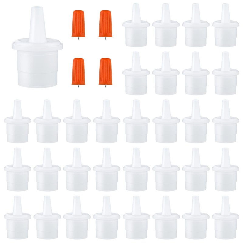 44 Pieces Lash Glue Replacement Tops Kit Eyelash Glue Nozzle Tips Lash Bottle Plug Mouth Tips Pins Blocking Needle for Home Salon Extensions Tools