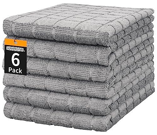 Grey Microfiber Hand Towels 6 Pack - Quick Dry & Lint Free