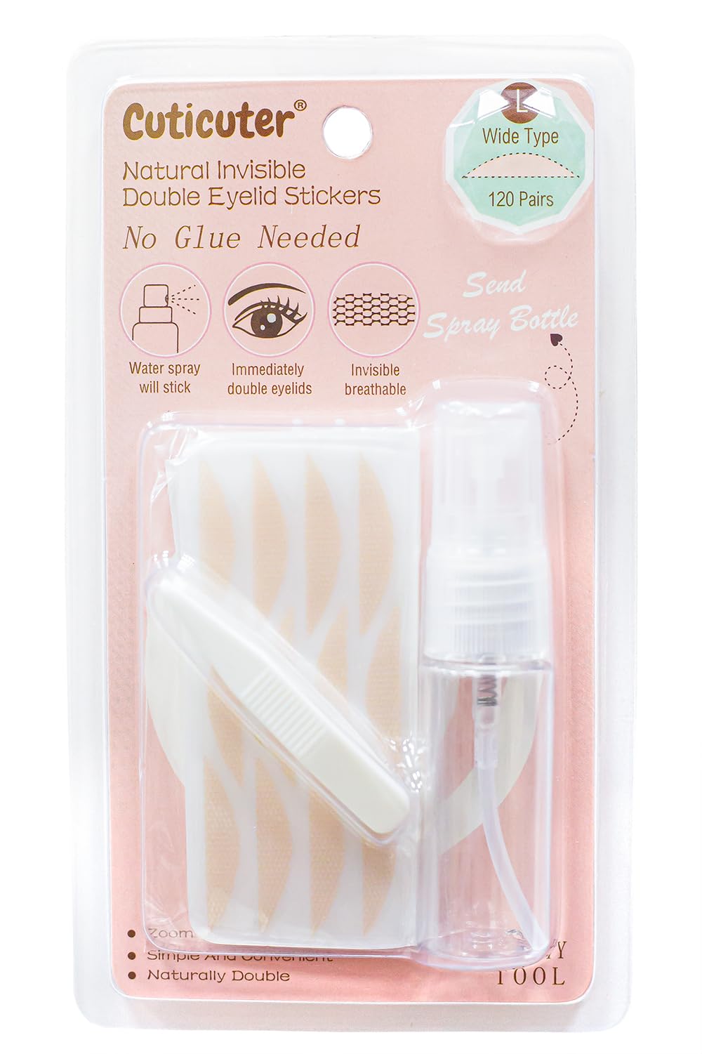 Waterproof Invisible Double Eyelid Tape - 120 Pieces Natural Fiber Eyelid Lifter Strips, Eye Lift Tape for Droopy Lids, Hooded Eyes