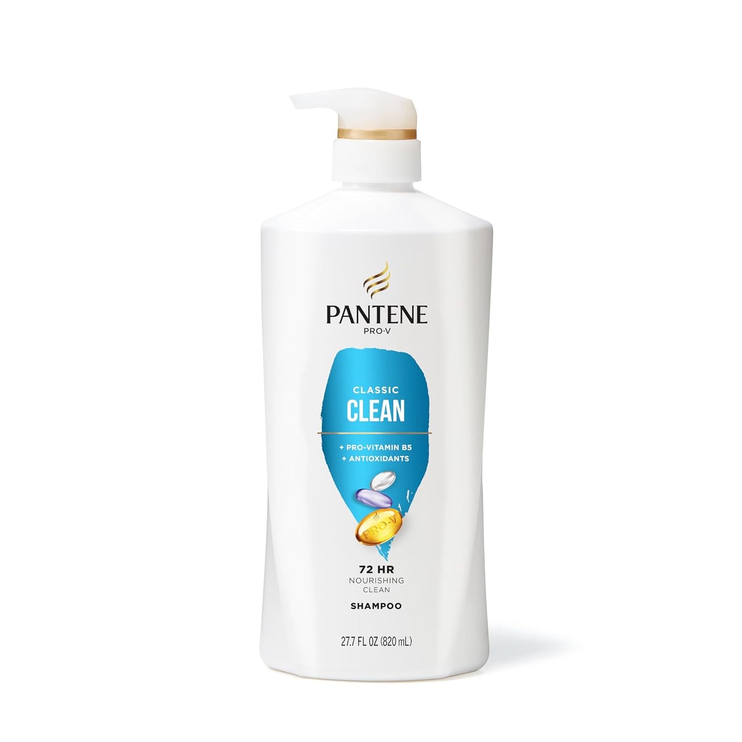 Pantene Shampoo - Classic Clean Pro-V for Dry, Color-Treated Hair | Antioxidant-Rich, 27.7 Fl Oz