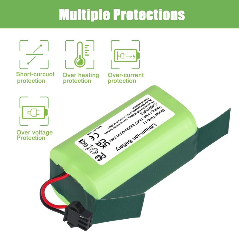 Leisuda 14.4V 11S Li-ion Battery Replacement for Eufy RoboVac 11, 11S, 30, 30C, 15C, 15T, 12, 35C, 15C MAX, G10 Hybrid, for Ecovacs Deebot N79S, 500, N79, DN622, Robot Vacuum Cleaner Battery