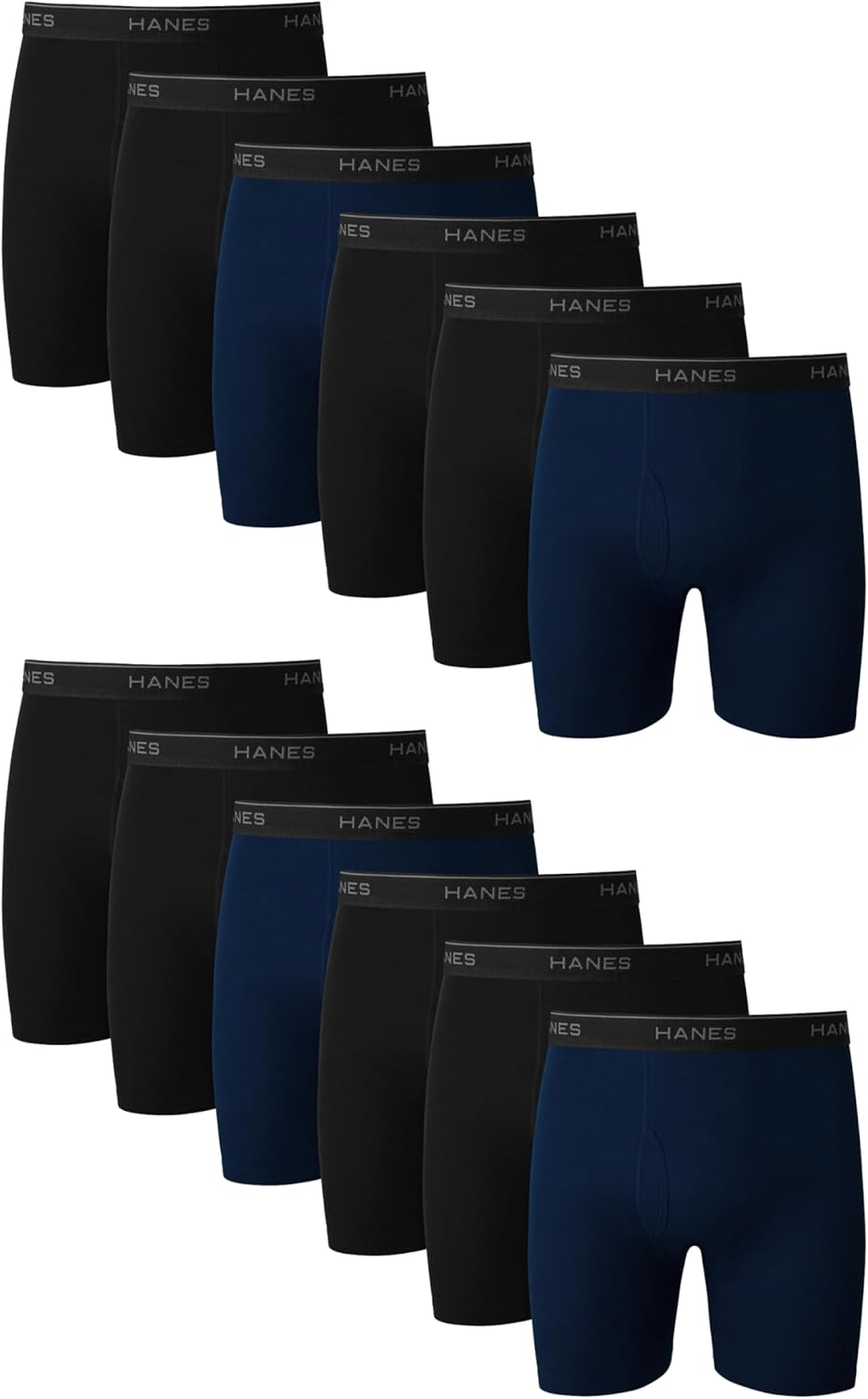 Hanes Men's Boxer Briefs - Cool & Breathable Cotton, Moisture-Wicking, No Ride-Up | 3-Pack
