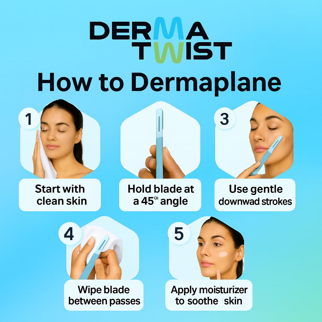 DermaTwist 14R Dermaplane Razor for Women Face – 15-Pack Sterile Dermaplane Scalpels Blades + #3 Dermaplane Handle Facial Razors for Women Face Dermaplaning Professional Face Shaver