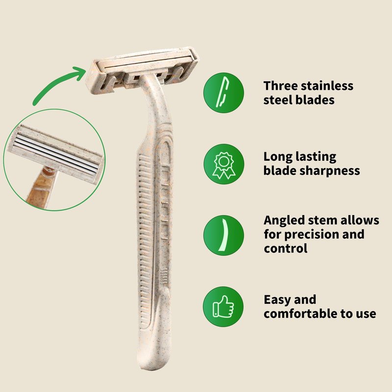 EZTAT2 ECO-Friendly Razor Men's Disposable Shaving Razors|Safety Razor for Men & Women|Ladies Safety Razor