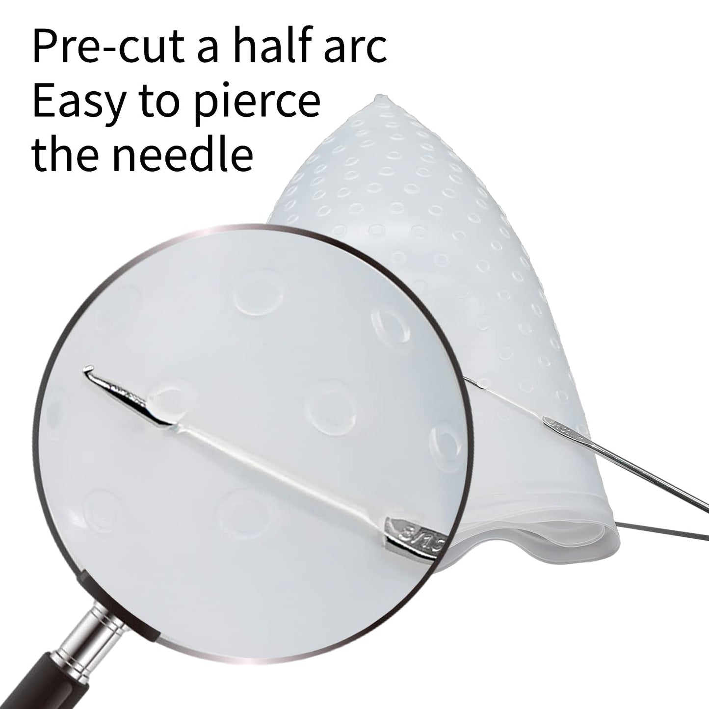 Pre Holes Highlighting Cap Reusable Bleaching Silicone Hair Highlight Cap with Hook Thick Hair Cap for Highlights DIY Dyeing Color