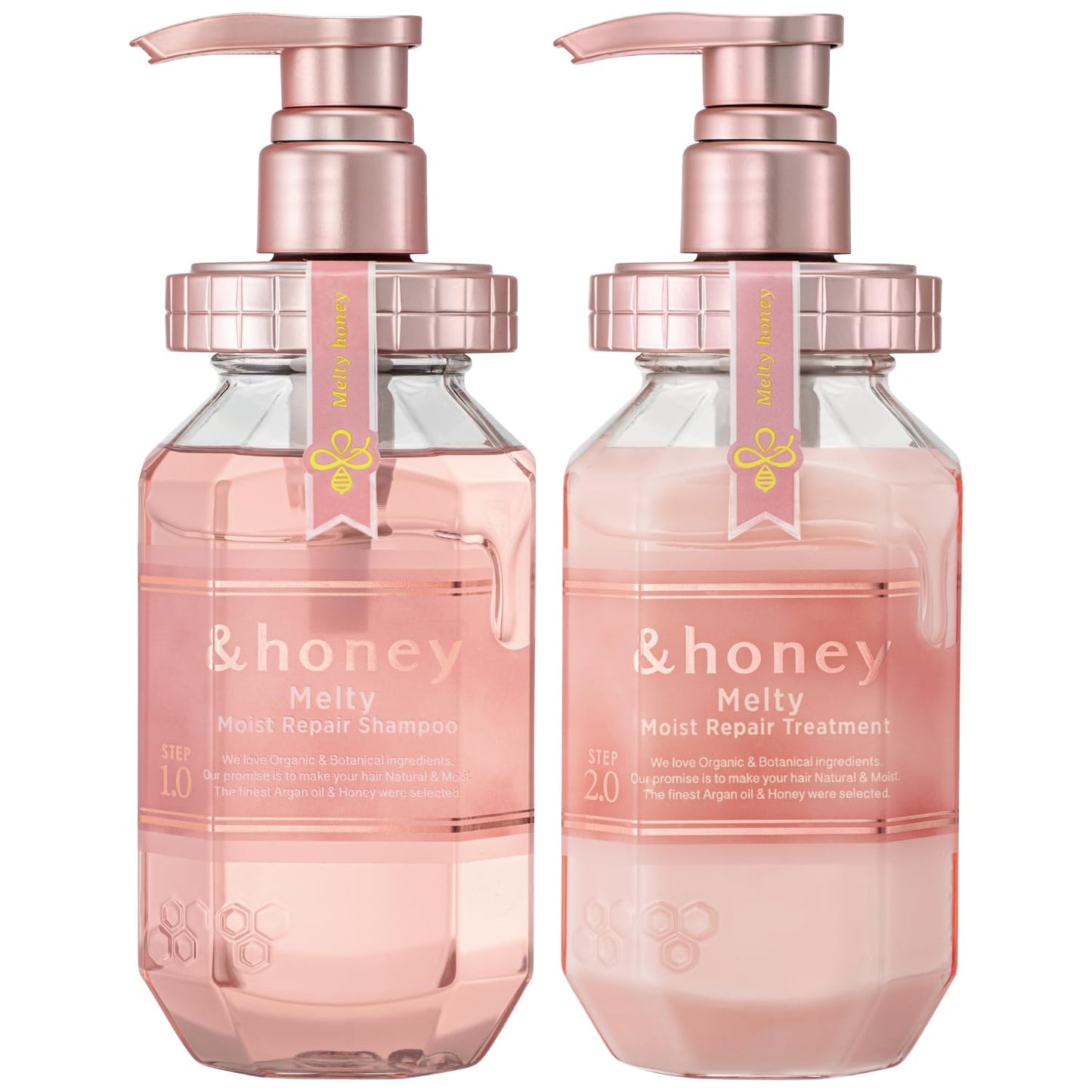 Honey Melty Moist Repair Shampoo & Conditioner Set - Sulfate-Free Hair Care for Frizz Control | 440mL + 450g