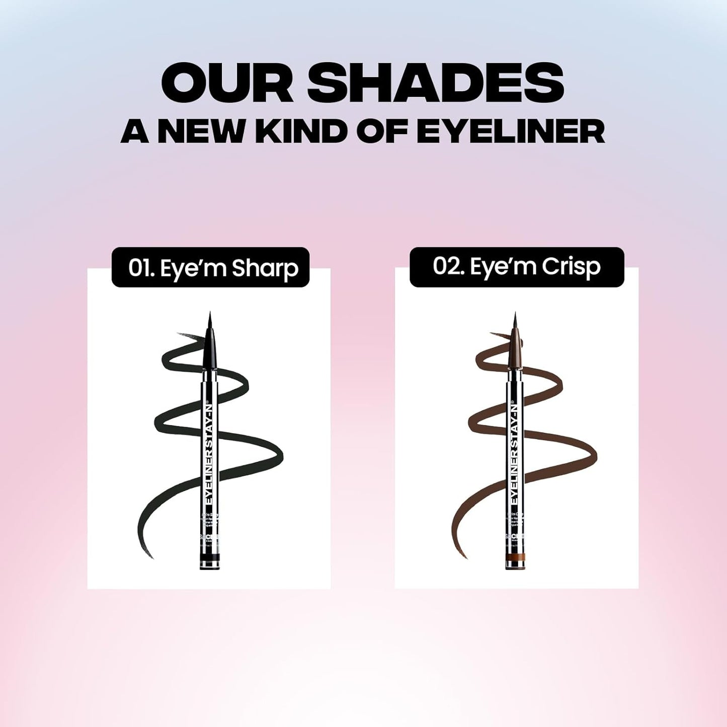 Liquid Eyeliner Pen - STAY-N Long Wear Waterproof with Ultra-Precise 360° Tip | Smudge-Proof Vegan Eye Makeup