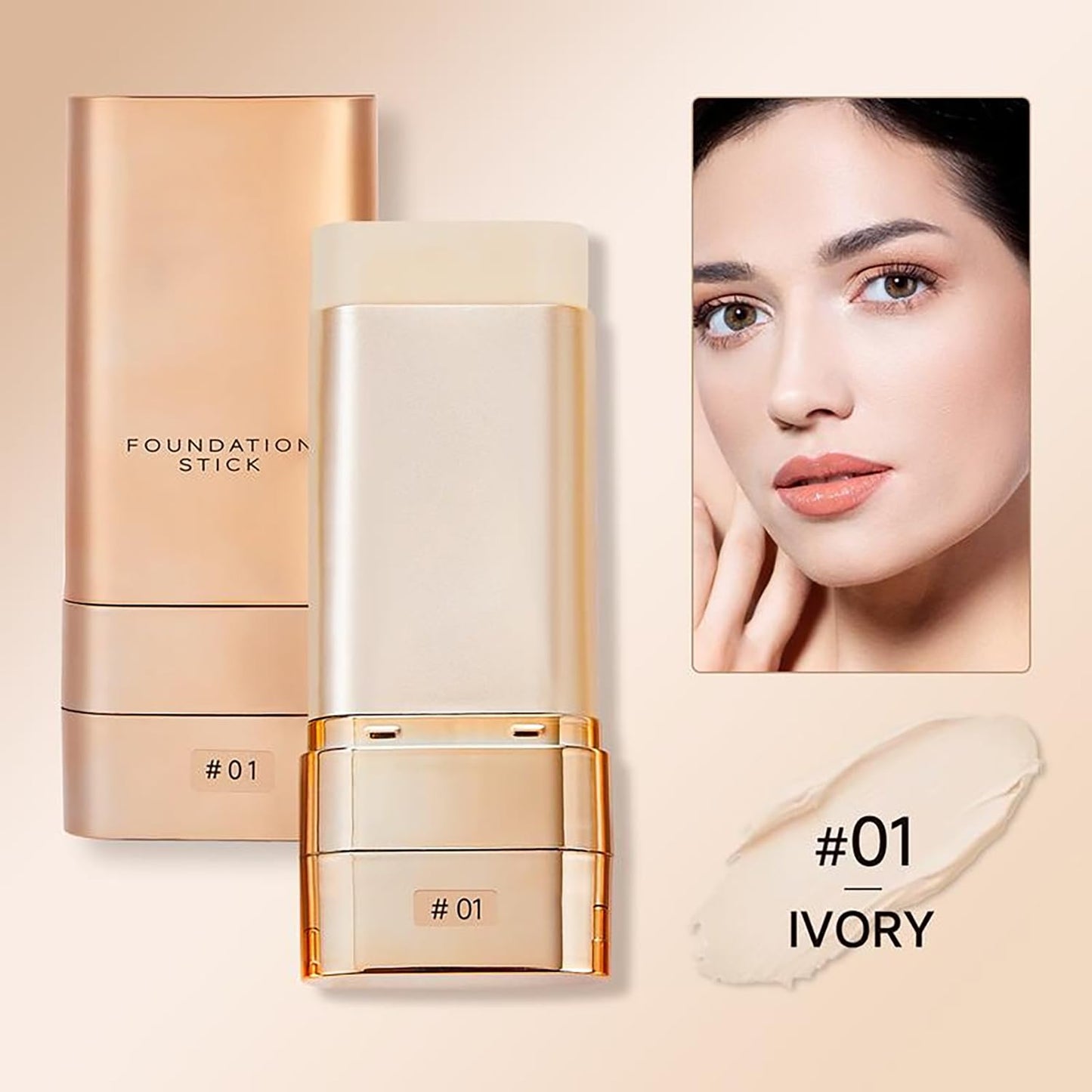 Luminous Dual-Ended Concealer Foundation Stick - Full Coverage 2-In-1 Contouring Cream | Flawless Finish #01