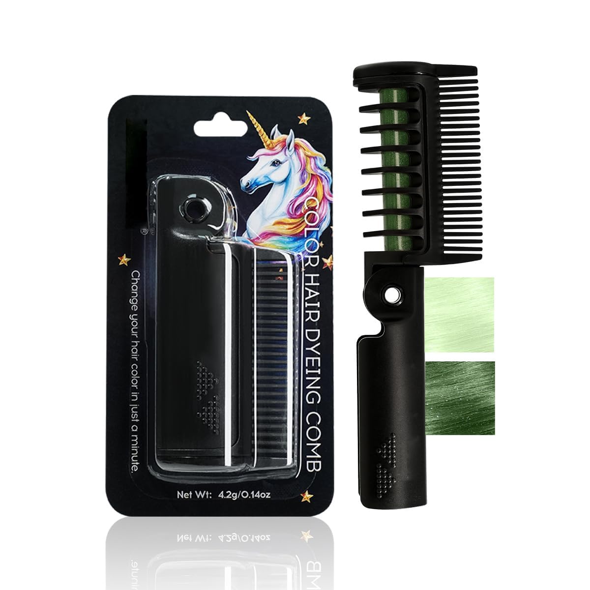 BEUKING Temporary Color Hair Dyeing Comb, Disposable Folding Hair Dye Comb, Washable Highly Pigmented Easy to Dye for Halloween Christmas Festivals DIY Party