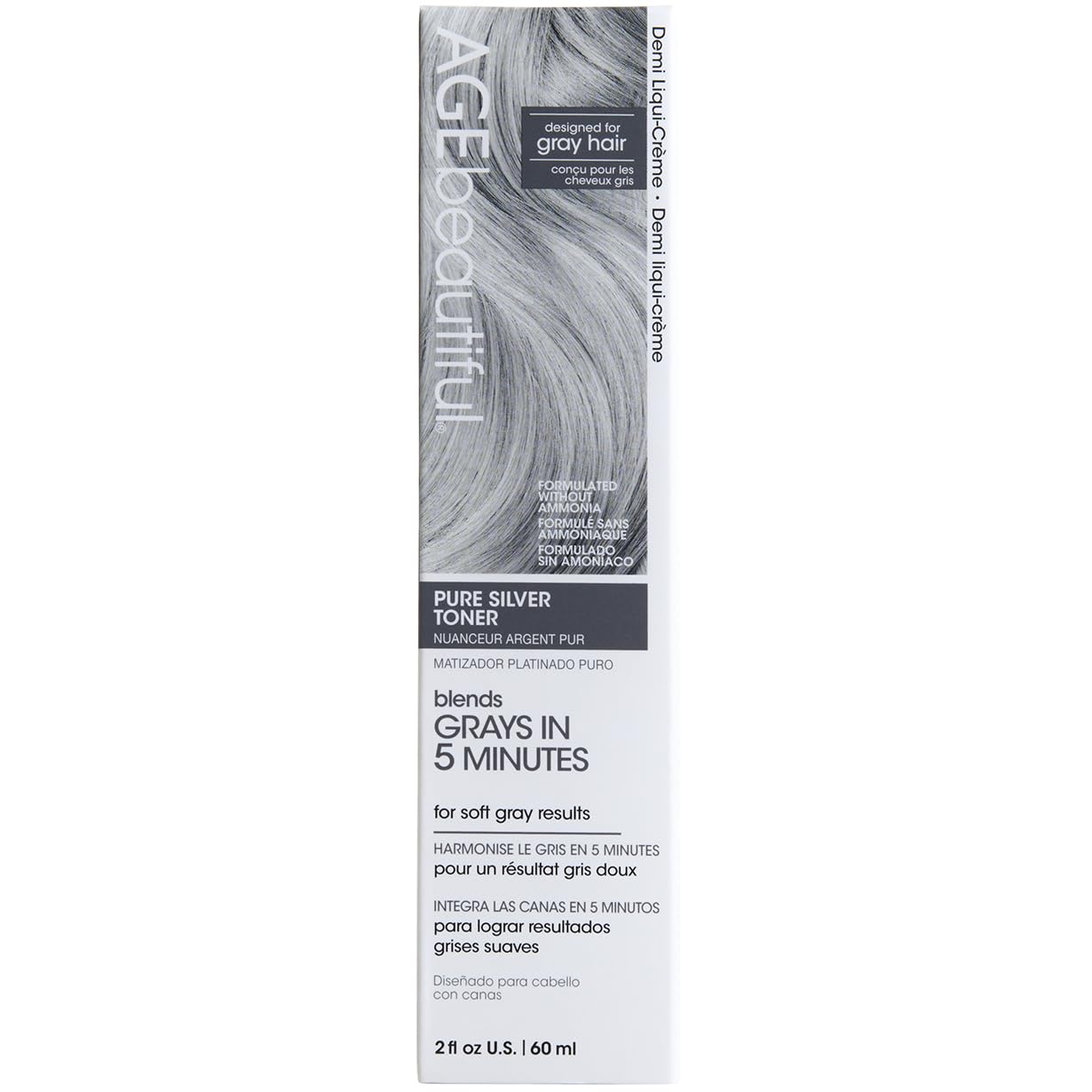 AGE Beautiful Demi Liqui-Creme 5-Minute Express Toner - Enhance Gray Hair, Nourishing & Ammonia-Free | Custom Shades & Shine