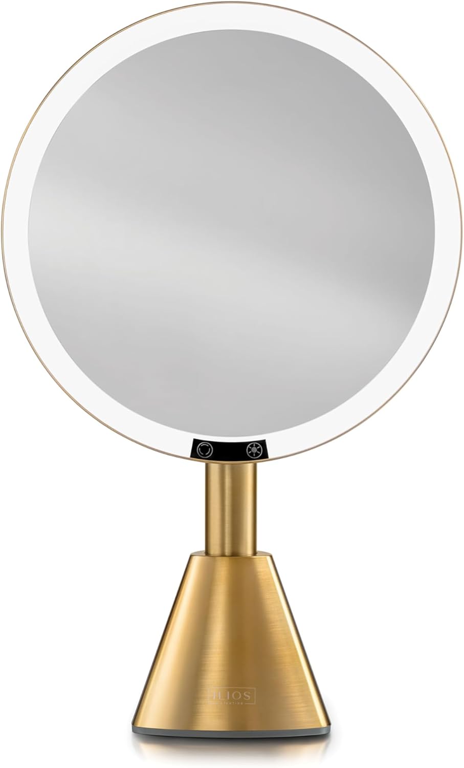 Ilios 9" Lighted Makeup Mirror - 5X Magnification, Rechargeable LED | Adjustable Lighting 3200K–6500K, Silver