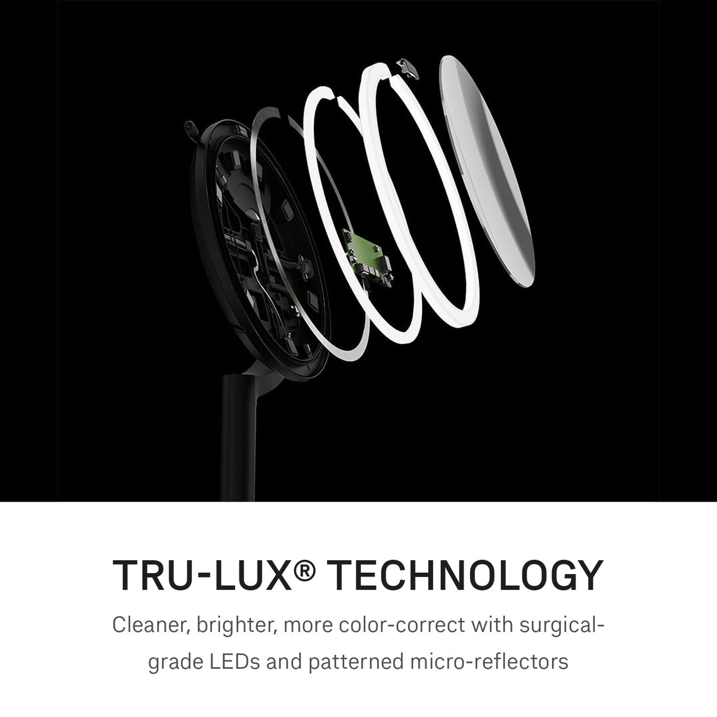 simplehuman Sensor Mirror Trio, 1X 5X 10X Magnification, Round Rechargeable Beauty Makeup Mirror, Tru-Lux® Full-Spectrum Light, Dual Light Settings, Adjustable Brightness, Matte Black Steel