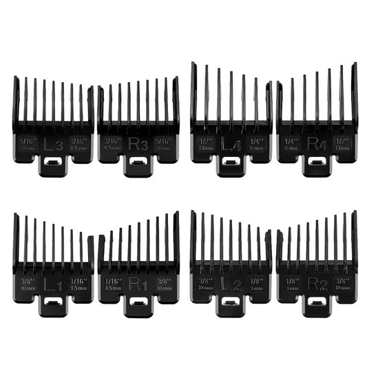 Fade Guide Set for Wahl Clippers - Taper Guards Replacement, 4 Black Sets