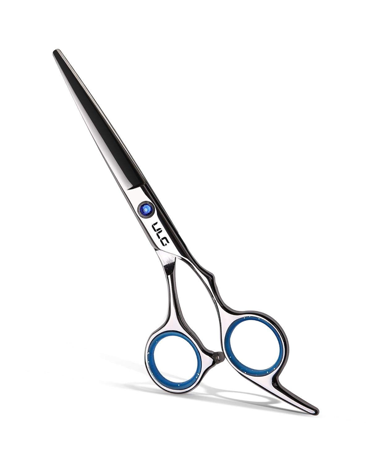 Left-Handed Hair Cutting Scissors - ULG 6.5-Inch Razor Edge Barber Shears | Japanese Stainless Steel, Blue Fingerhole Ring