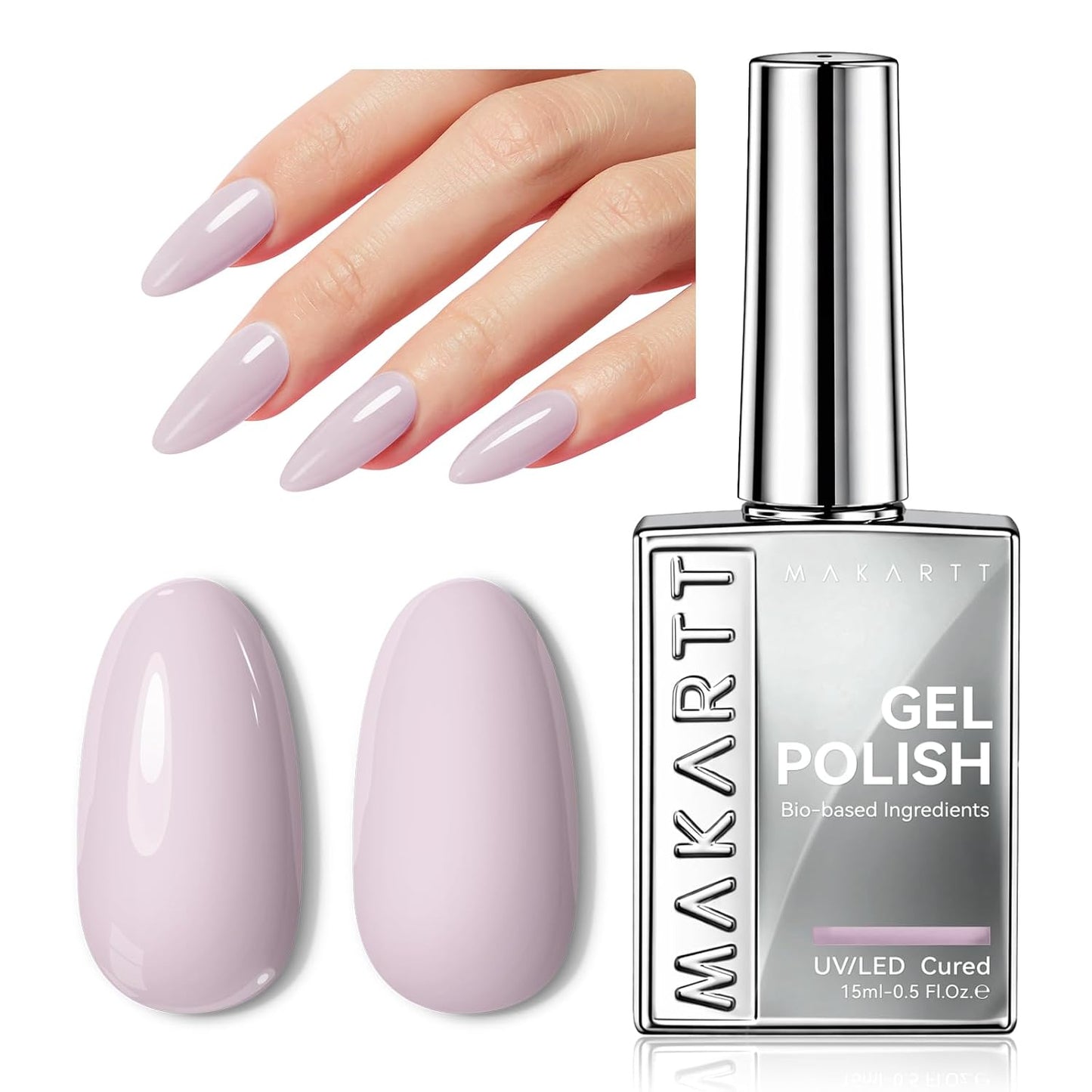 Lilac Purple Gel Nail Polish - Hema-Free 15ML High Gloss Soak Off UV Nail Art | Perfect for DIY Home Manicure