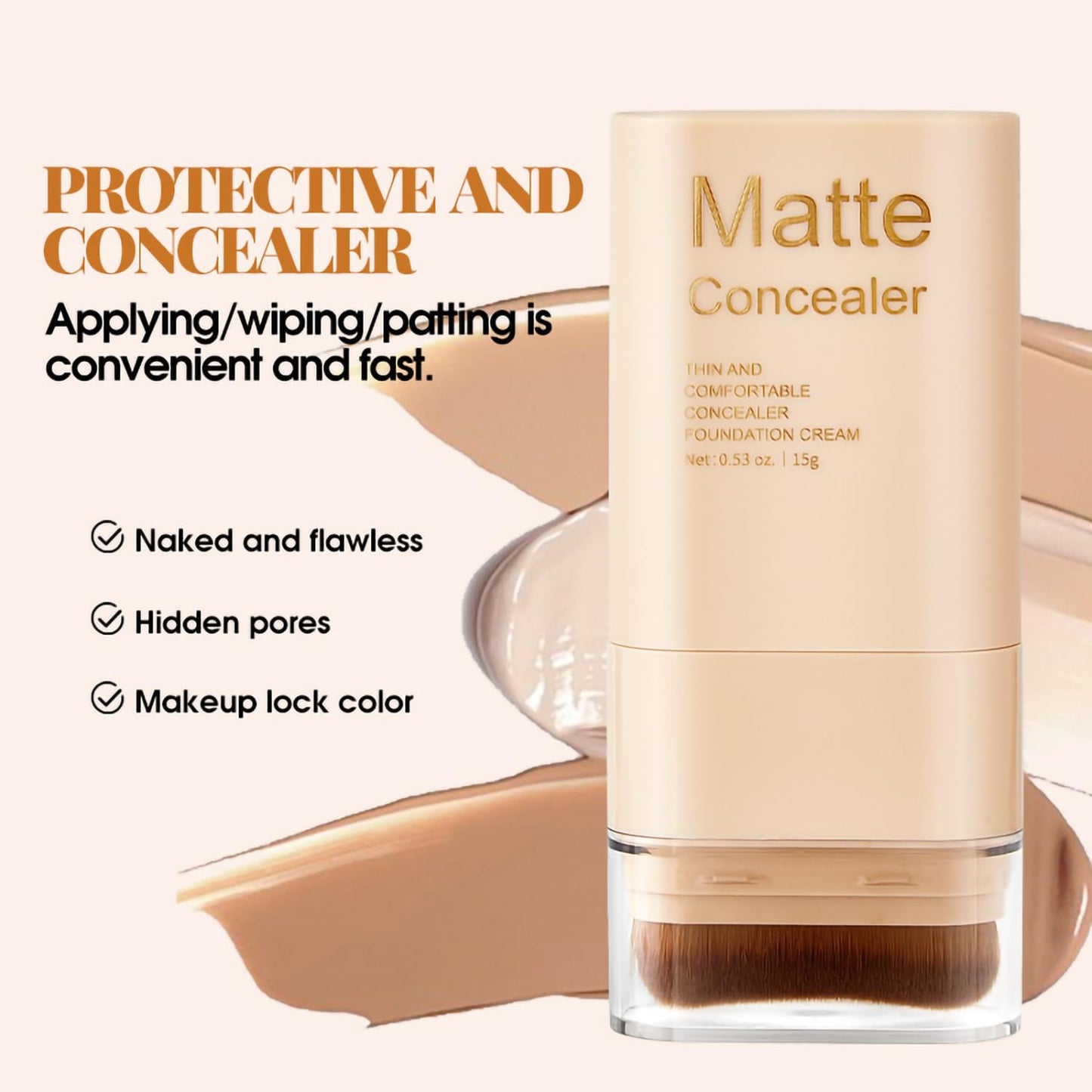 Matte Concealer Foundation Stick - Serum-Infused Tinted Moisturizer & Hydrating Contour | Sheer-to-Medium Dewy Coverage (02#)