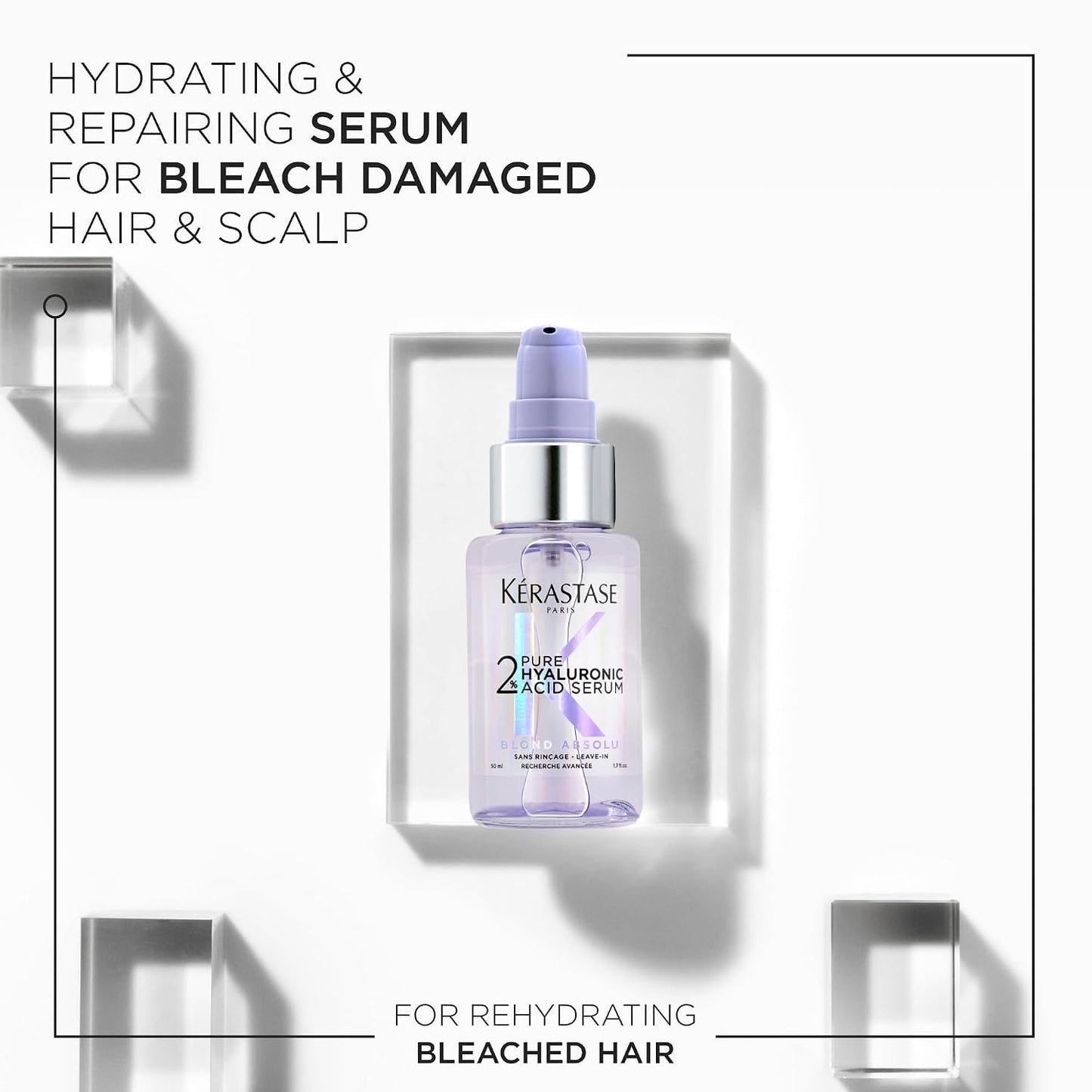 Kerastase Blond Absolu Hair Serum - Hyaluronic Acid for Bleached & Highlighted Hair | Repairs Damage & Adds Shine, 1.7 fl Oz