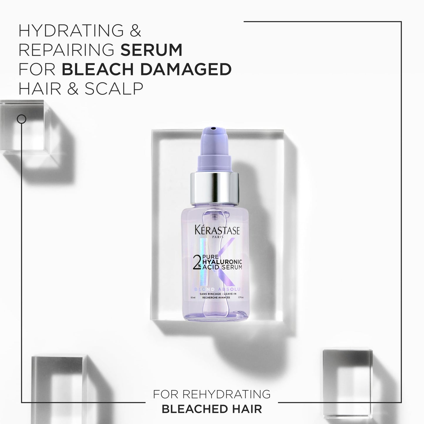 Kerastase Blond Absolu Hyaluronic Acid Hair Serum For Bleached & Highlighted Blonde Hair - Repairs Damaged Hair & Soothes Scalp, Instantly Hydrates & Adds Shine, 1.7 fl Oz