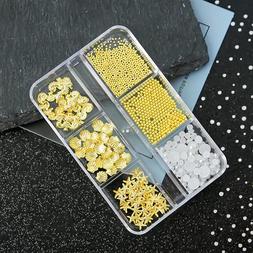 2 Boxes Marine Theme Nail Charms with Steel Studs & Rhinestones