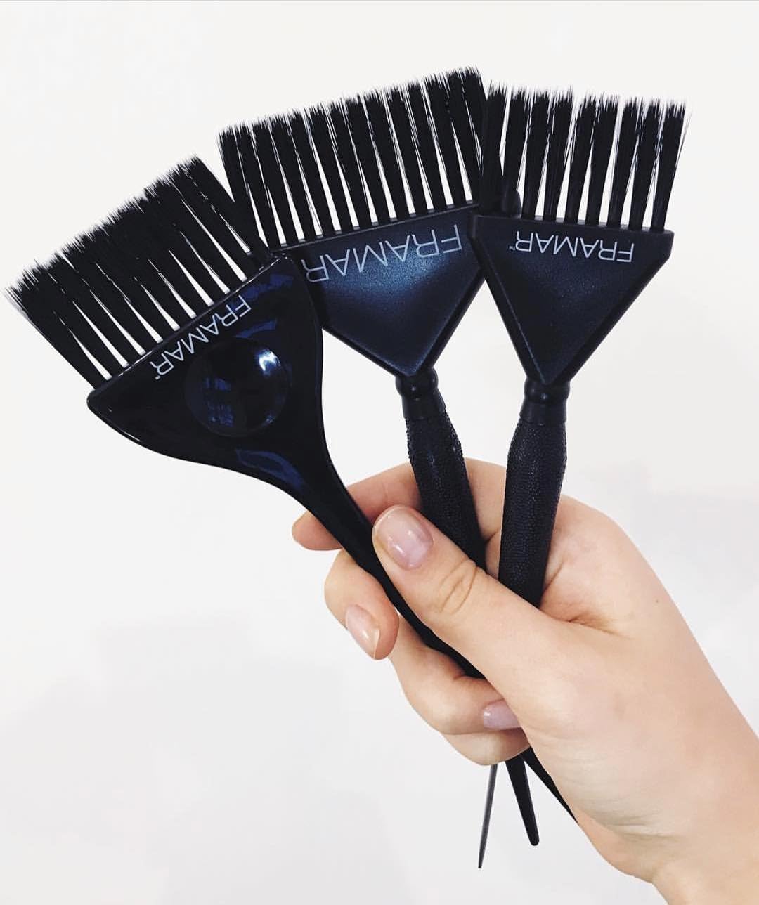 Framar Hair Color Brush Set | Precision Tint Brushes for Hair Styling - 3 Pack Black