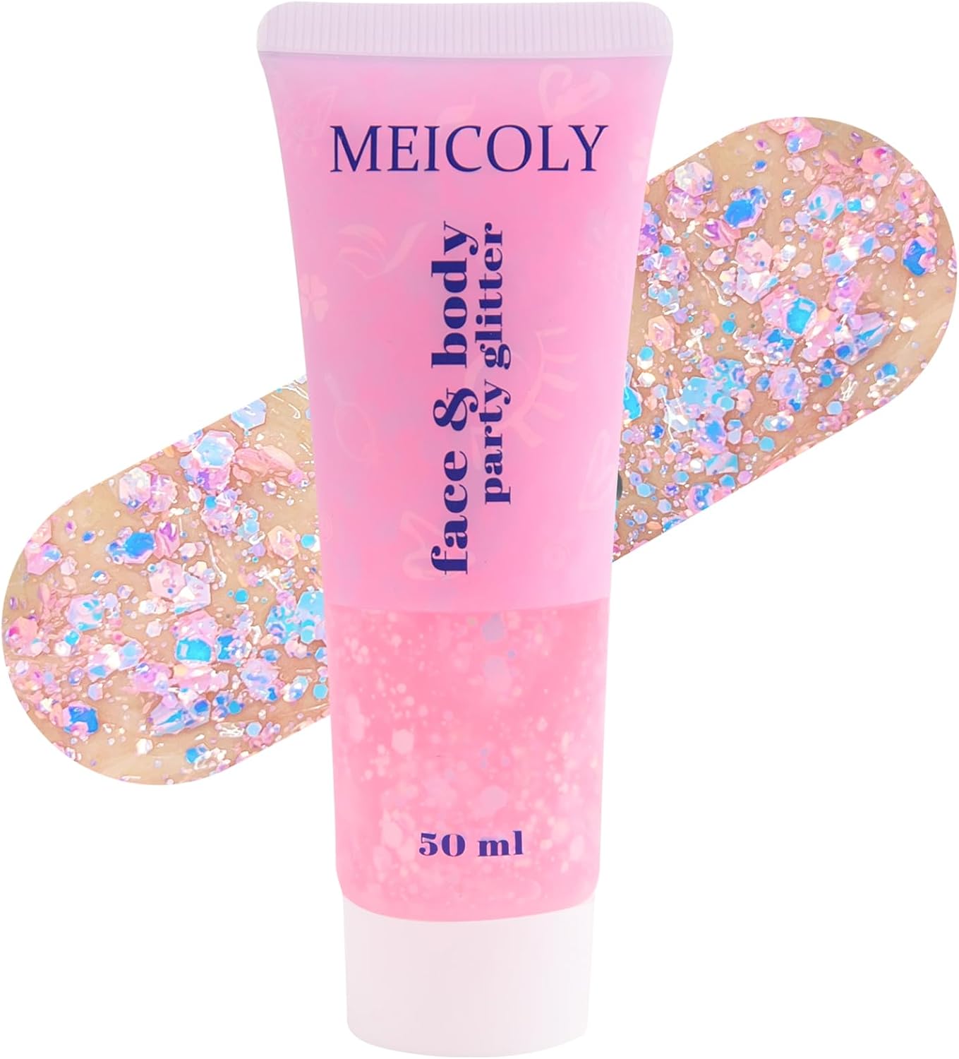 Pink Face & Body Glitter - Sparkly Hair & Makeup for Kids | Self-Adhesive Mermaid Glitter for Concerts & Halloween