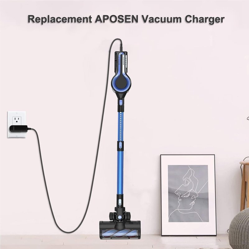 FGIEU Vacuum Charger Compatible with APOSEN H120 H250 H251 H10 H10S H11 H11S H21 H21S H150 Cordless Vacuum Replacement for APOSEN Handheld Stick Vacuum Power Cord.