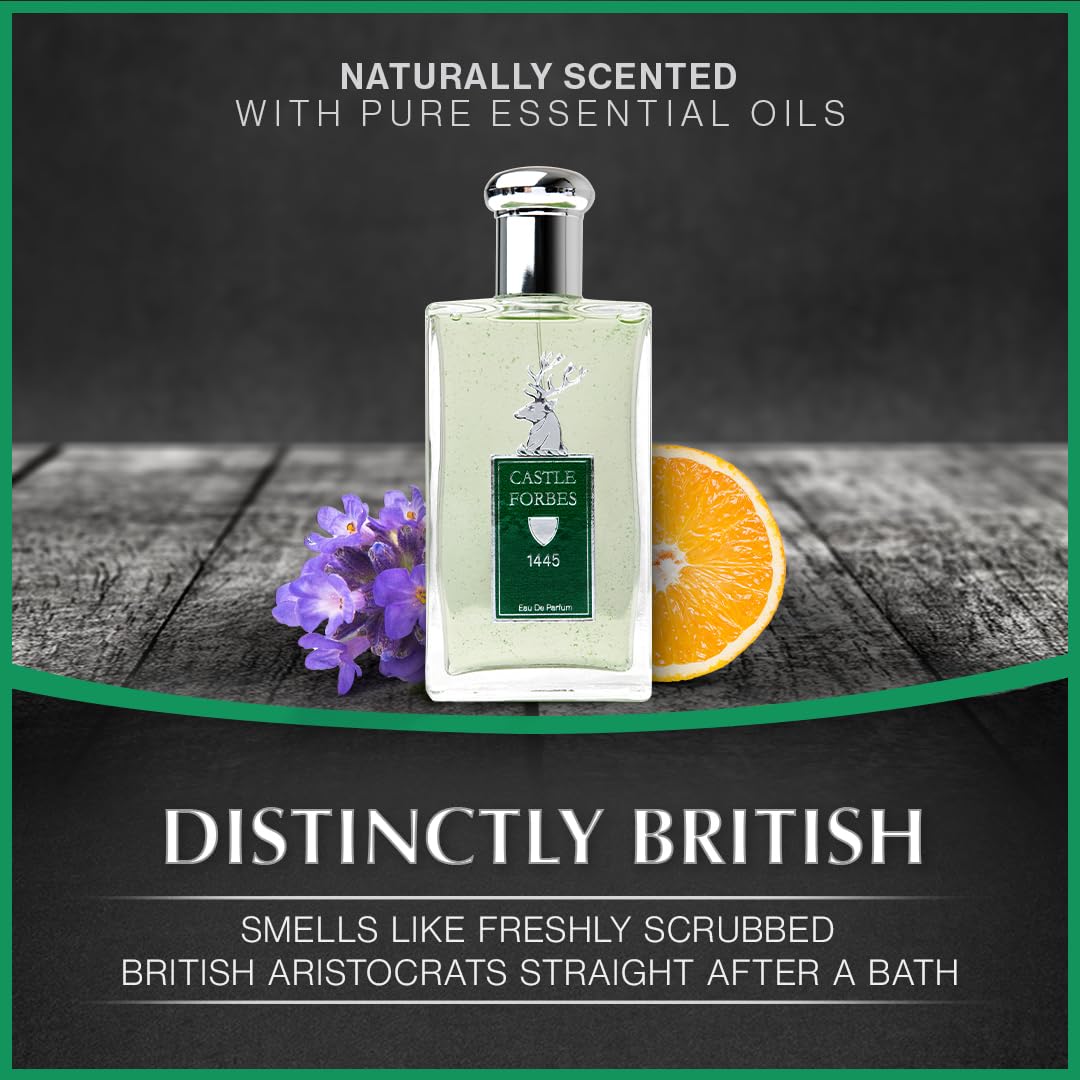 Castle Forbes 1445 Fragrance for Men, 100ml | Light & Timeless Cologne Scent w/Essential Oils | Distinctly British, Paraben-Free, Cruelty-Free, Sophisticated Grooming Essentials