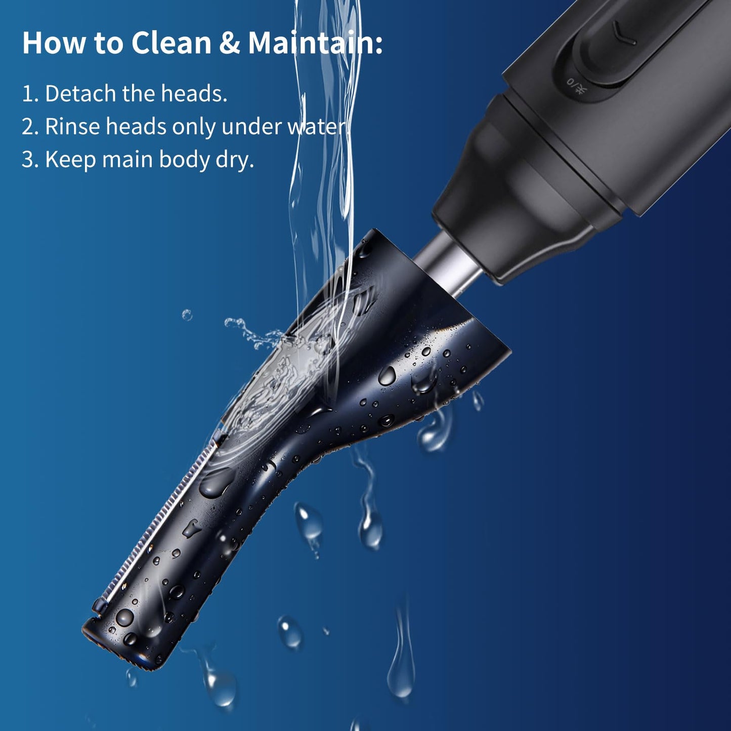 GERY Nose Hair Trimmer for Men & Women, 2 in 1 Eyebrow Trimmer with Dual Replaceable Heads, Nasal Hair Cutter, Painless Multifunctional Clipper, Facial Cleansing & Skin Care Kit, USB Rechargeable