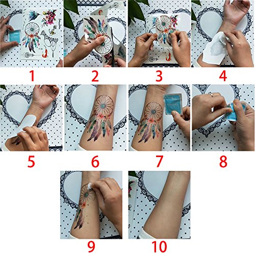 Glaryyears Full Back Realistic Tiger Temporary Tattoo - Large Waterproof Body Art