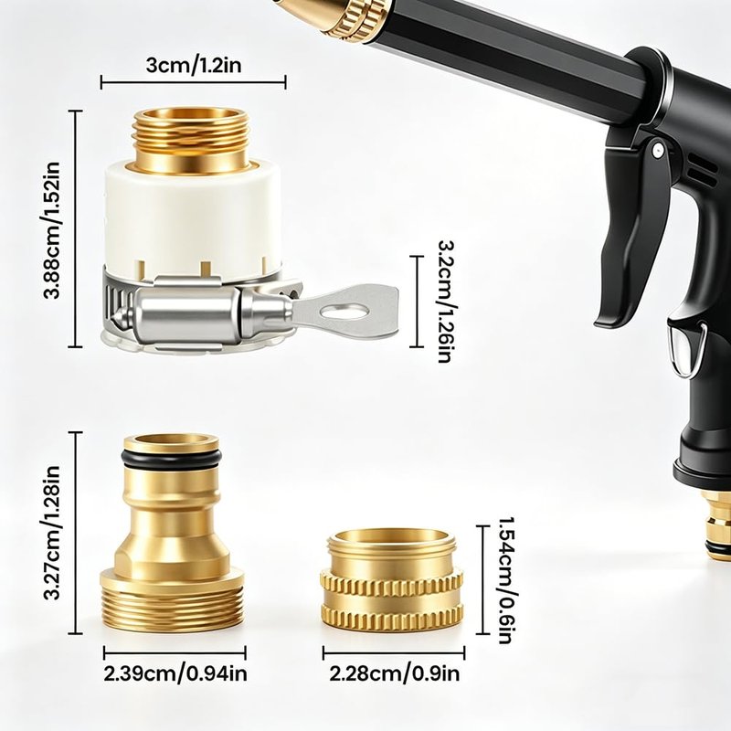 Jet Nozzle Power Washer for Garden Hose, 2026 New Pressure Washer Wand with 3 Adjustable Jet Nozzle, Pressure Washer Nozzle for Car Washing Patio Garden Outdoor Cleaning (1Set)
