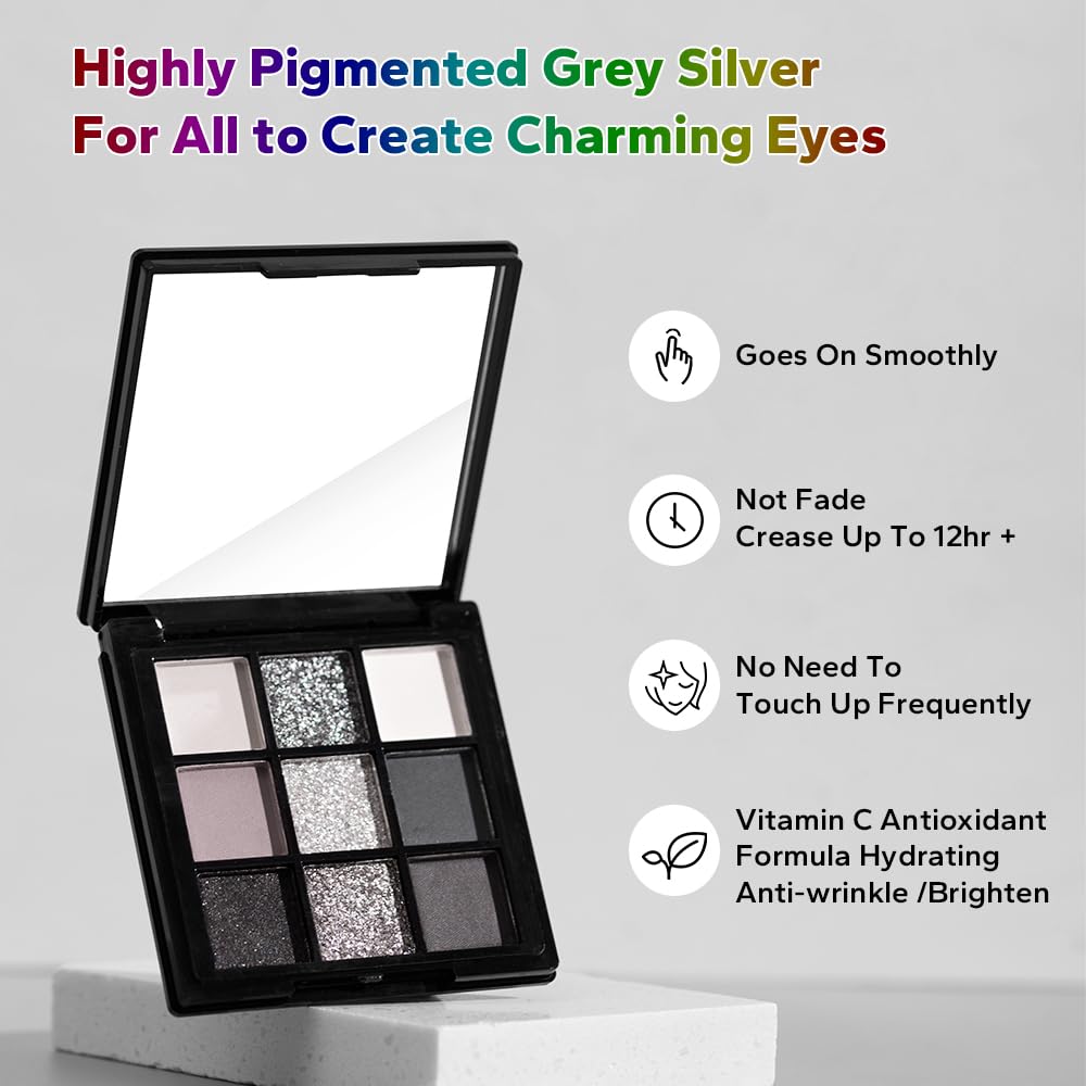 Eyeshadow Palette Set - Rich Color Eye Makeup Kit with Black, Blue, Green & Purple Shades | Natural Nude Matte & Shimmer Finish